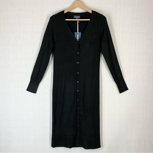 Modcloth~NWT~Women's Charter School Full Button Front Black Sweater‎ Dress~Sz S - Picture 2 of 14